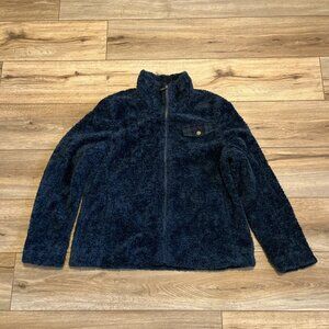 Pendleton Sherpa Fleece Jacket SZ Large Blue Deep Pile Full Zip Coat